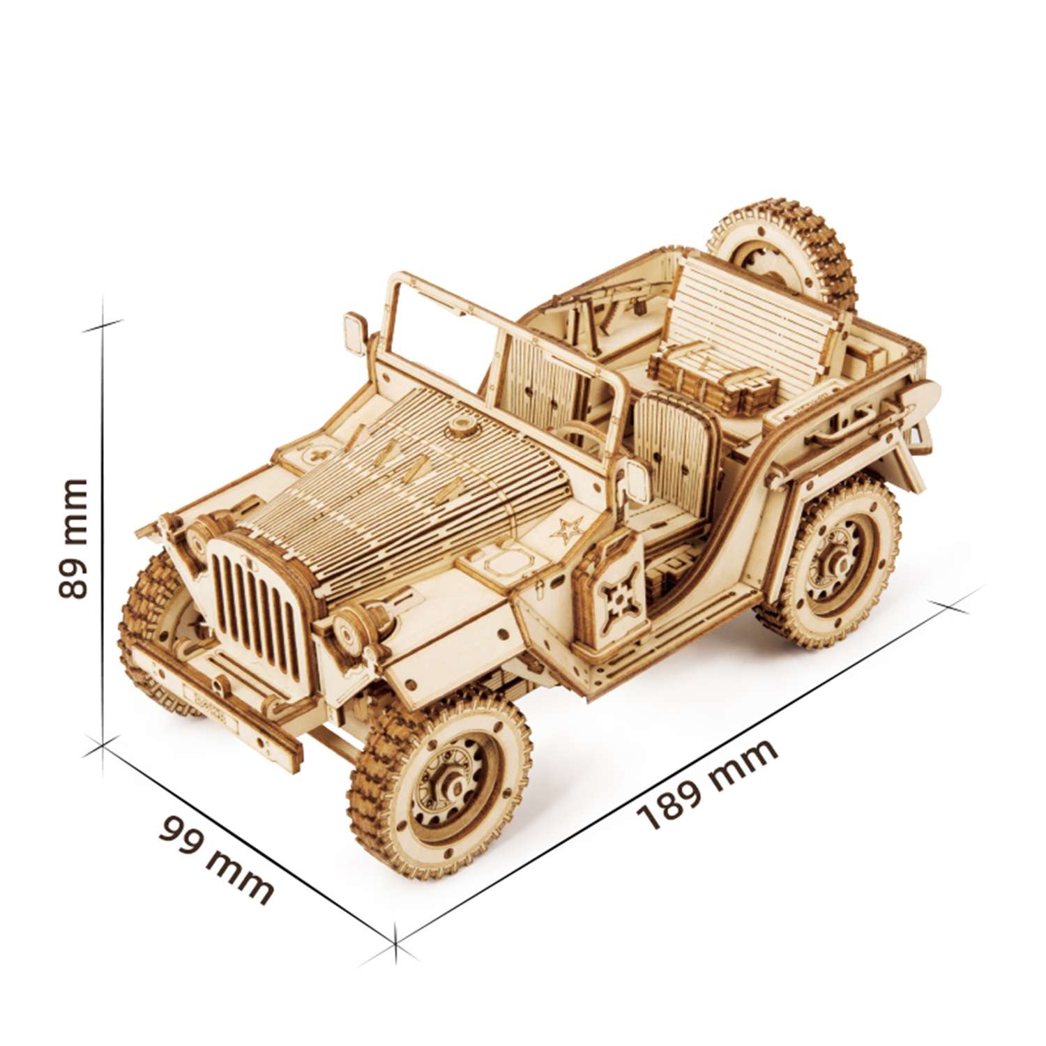 Maqueta Army Jeep de Robotime. Maquetas de madera para construir.