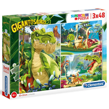 3 Puzzles Clementoni Gigantosaurus de 48 piezas