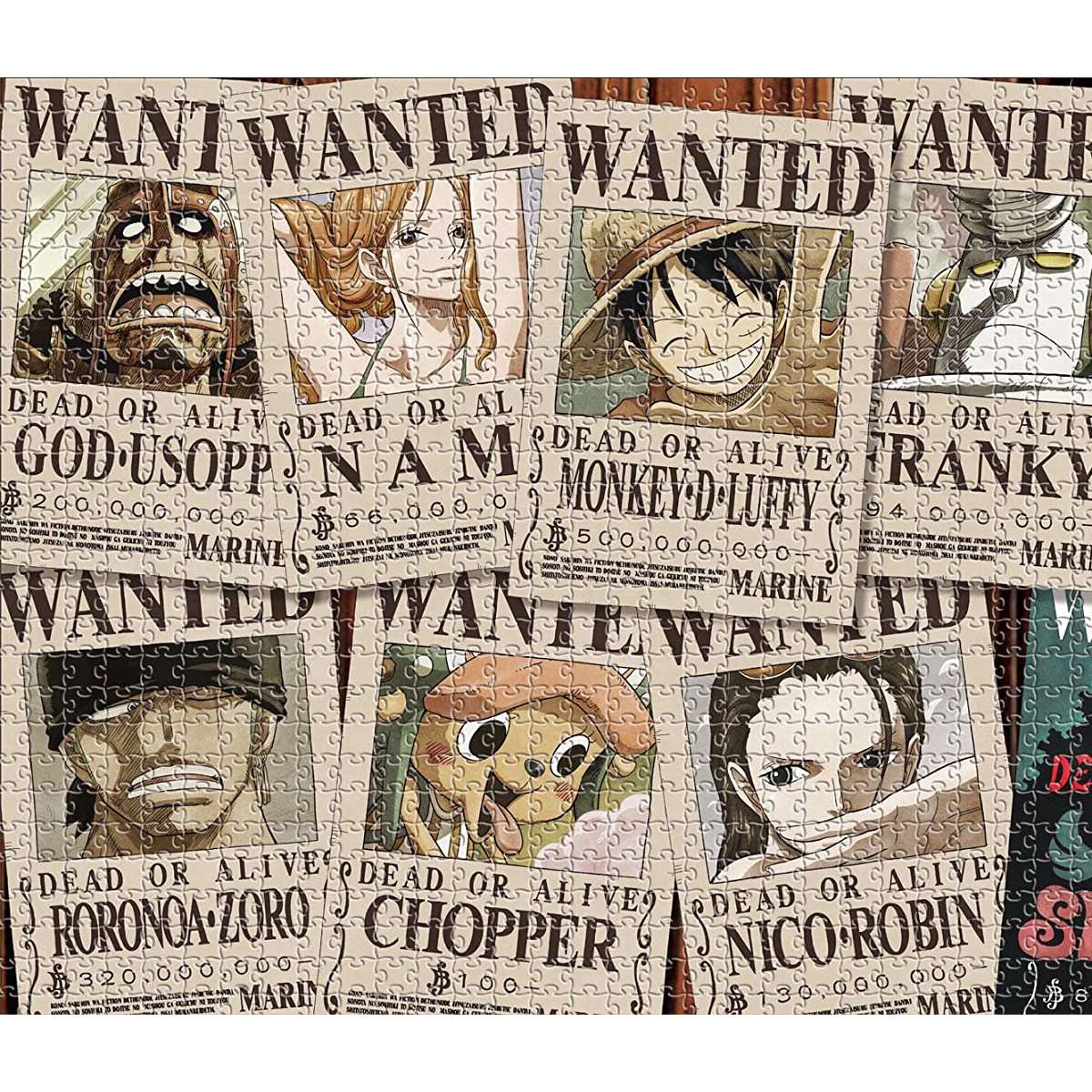 Puzzle de Madera One Piece Wanted List 1000 piezas