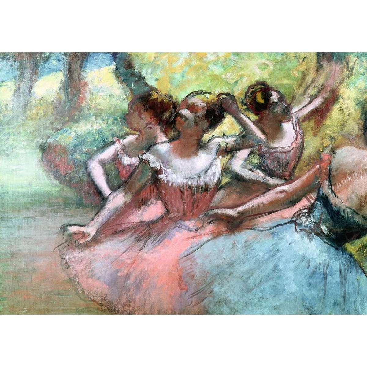 Puzzle Ravensburger Cuatro Bailarinas en el Escenario de Edgar Degas de 1000 piezas