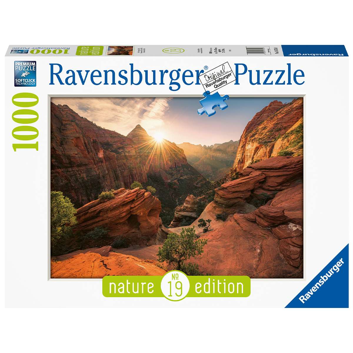 Puzzle Ravensburger Cañón Zion Estados Unidos de 1000 piezas