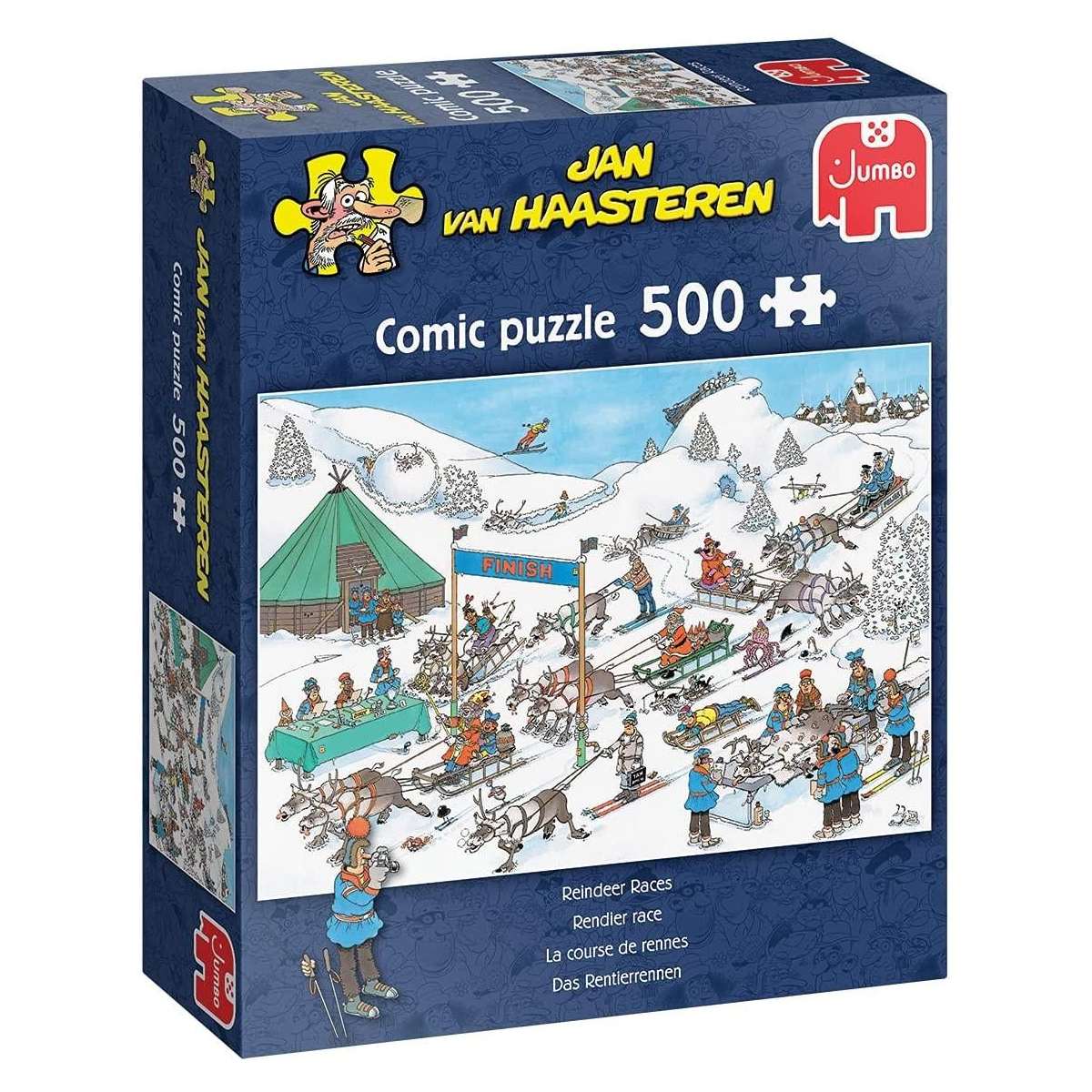 Puzzle Jan van Haasteren Carrera de Renos de 500 piezas