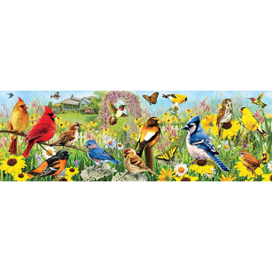 Puzzle Eurographics Pájaros en el Jardín Panorama de 1000 piezas