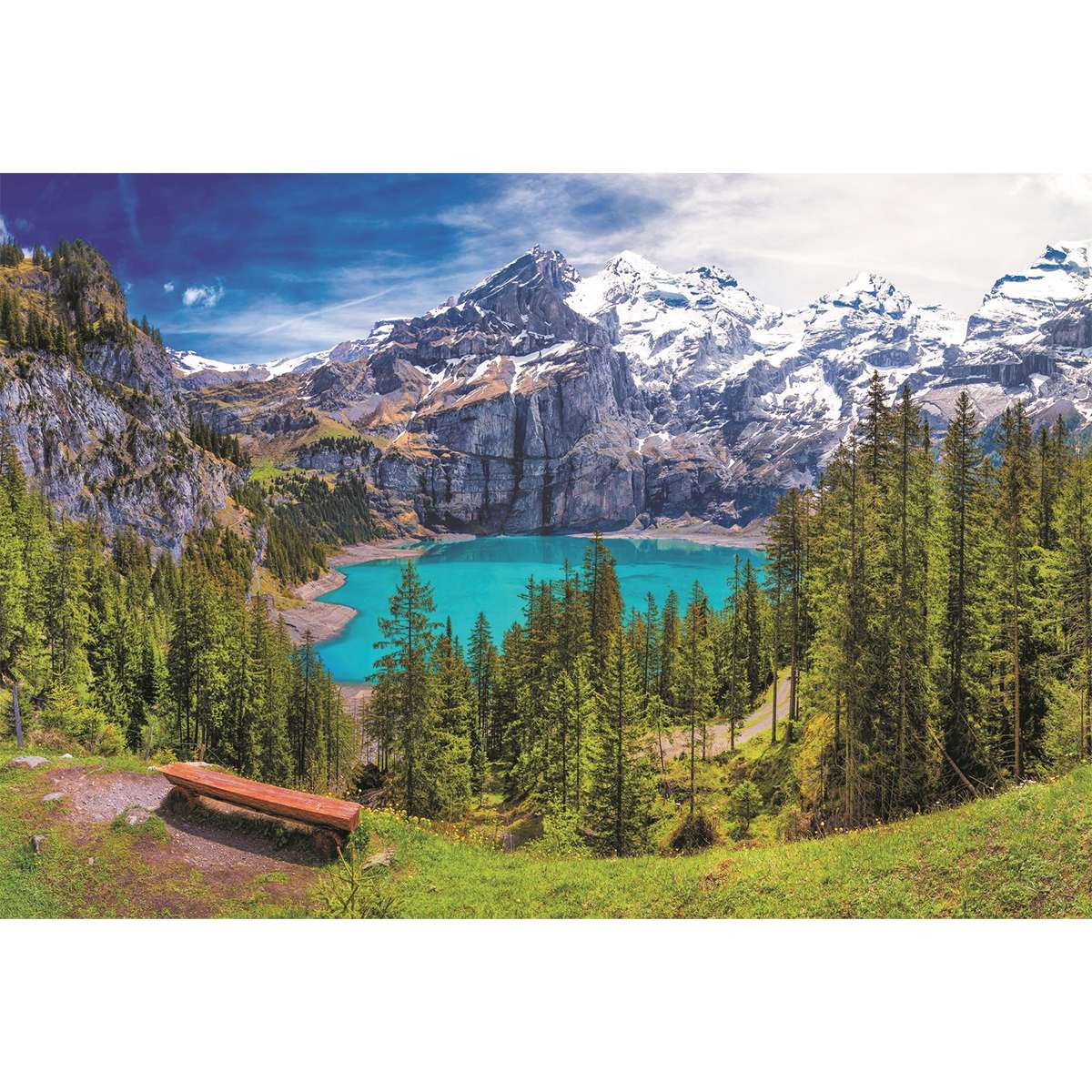 Puzzle Trefl Lago Oeschinen en los Alpes Suizos de 1500 piezas