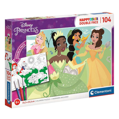 Puzzle Princesas Disney de Clementoni con doble cara para Colorear de 104 piezas