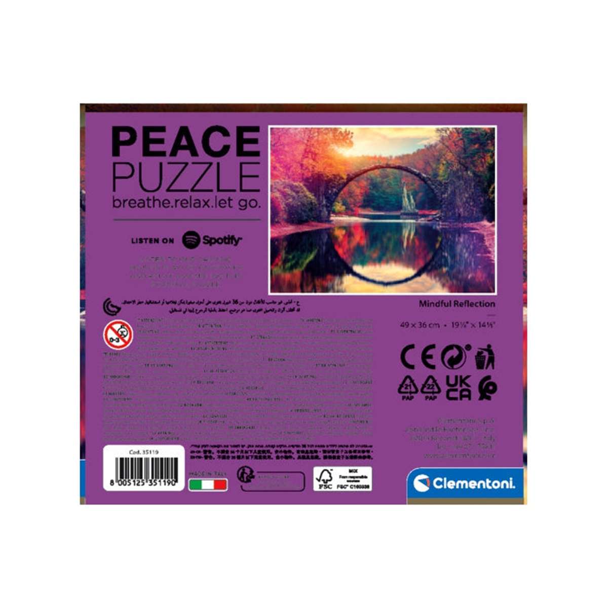 Puzzle Clementoni Peace Reflexión Consciente de 500 piezas
