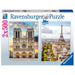 2 Puzzles Ravensburger Notre Dame y París de 500 piezas
