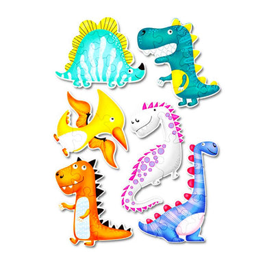 6 Puzzles Los Dinosaurios de 3-4-5-6-7 y 8 piezas