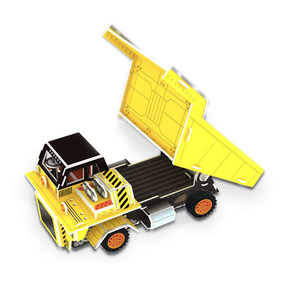 Maqueta camión amarillo de construcción para montar
