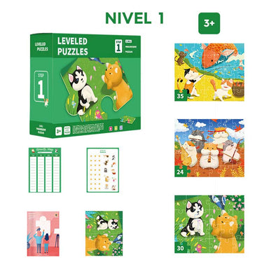 3 Puzzles sobre Animales - Puzzle Infantil Nivel 1