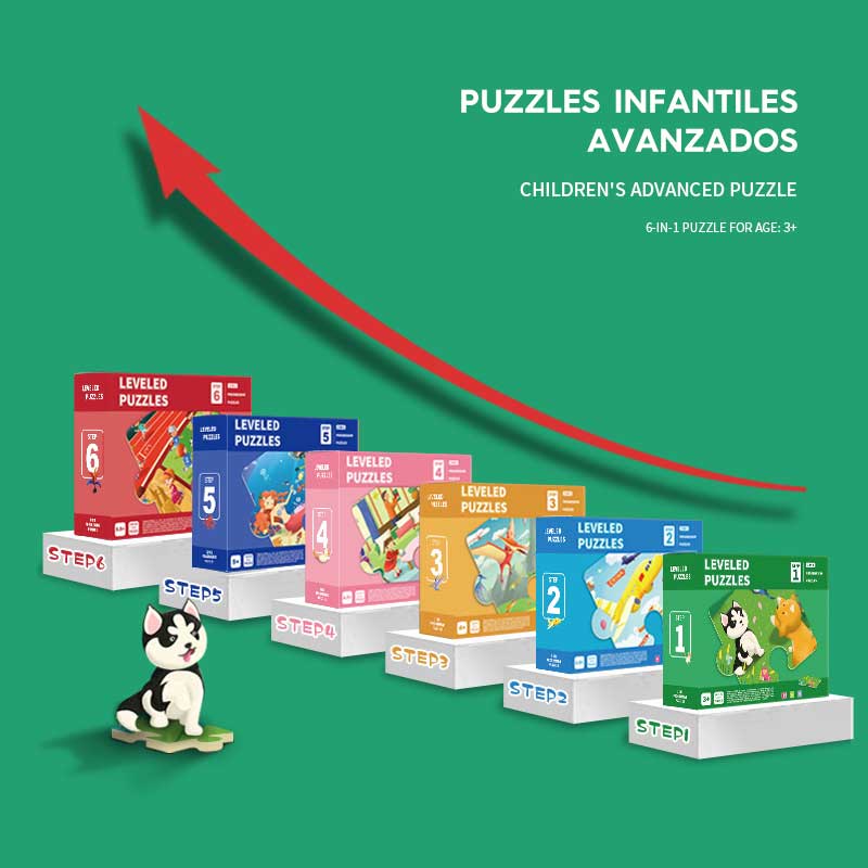 3 Puzzles sobre Dinosaurios - Puzzle Infantil Nivel 3