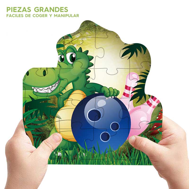 3 Puzzles sobre Dinosaurios - Puzzle Infantil Nivel 3