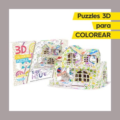 Candy House Puzzle 3D para Colorear