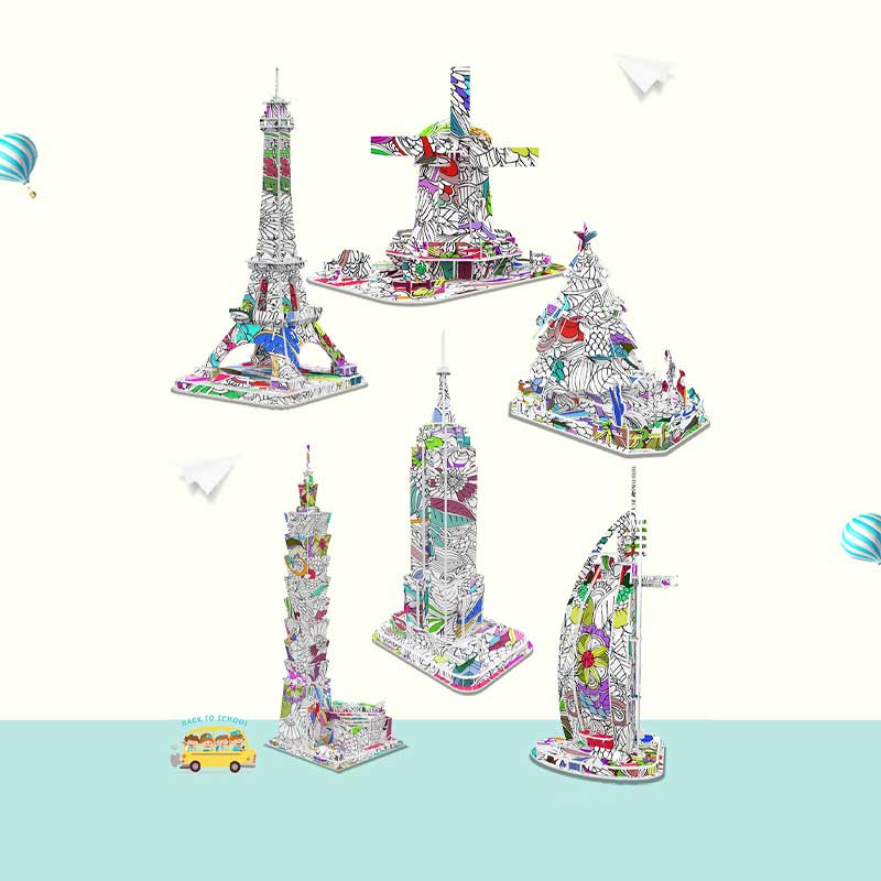 Puzzle 3D para Colorear Rascacielos 