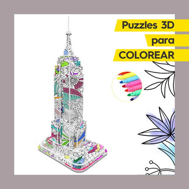 Puzzle 3D para Colorear Rascacielos 