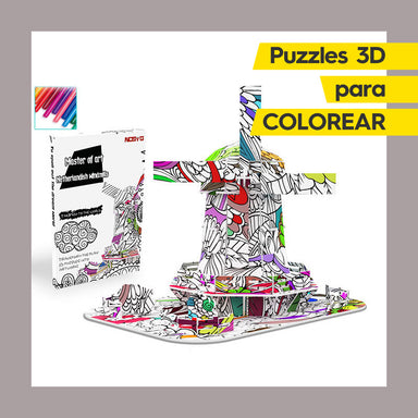 Molino Holandes Puzzle 3D para Colorear