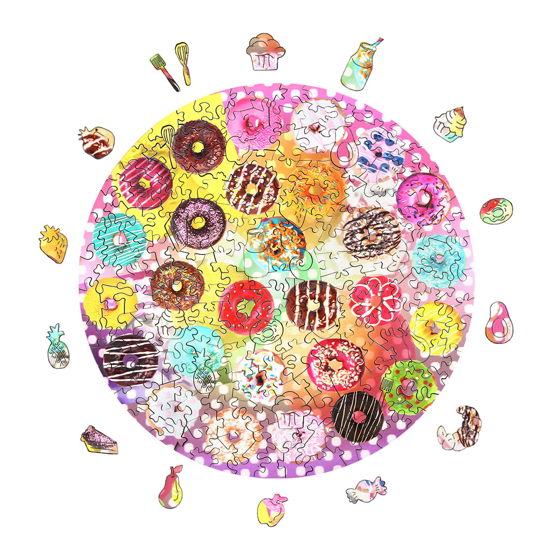 Puzzle Redondo Woodbests Donuts de 211 piezas