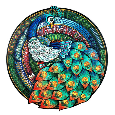 Puzzle Redondo Woodbests Peacock de 188 piezas