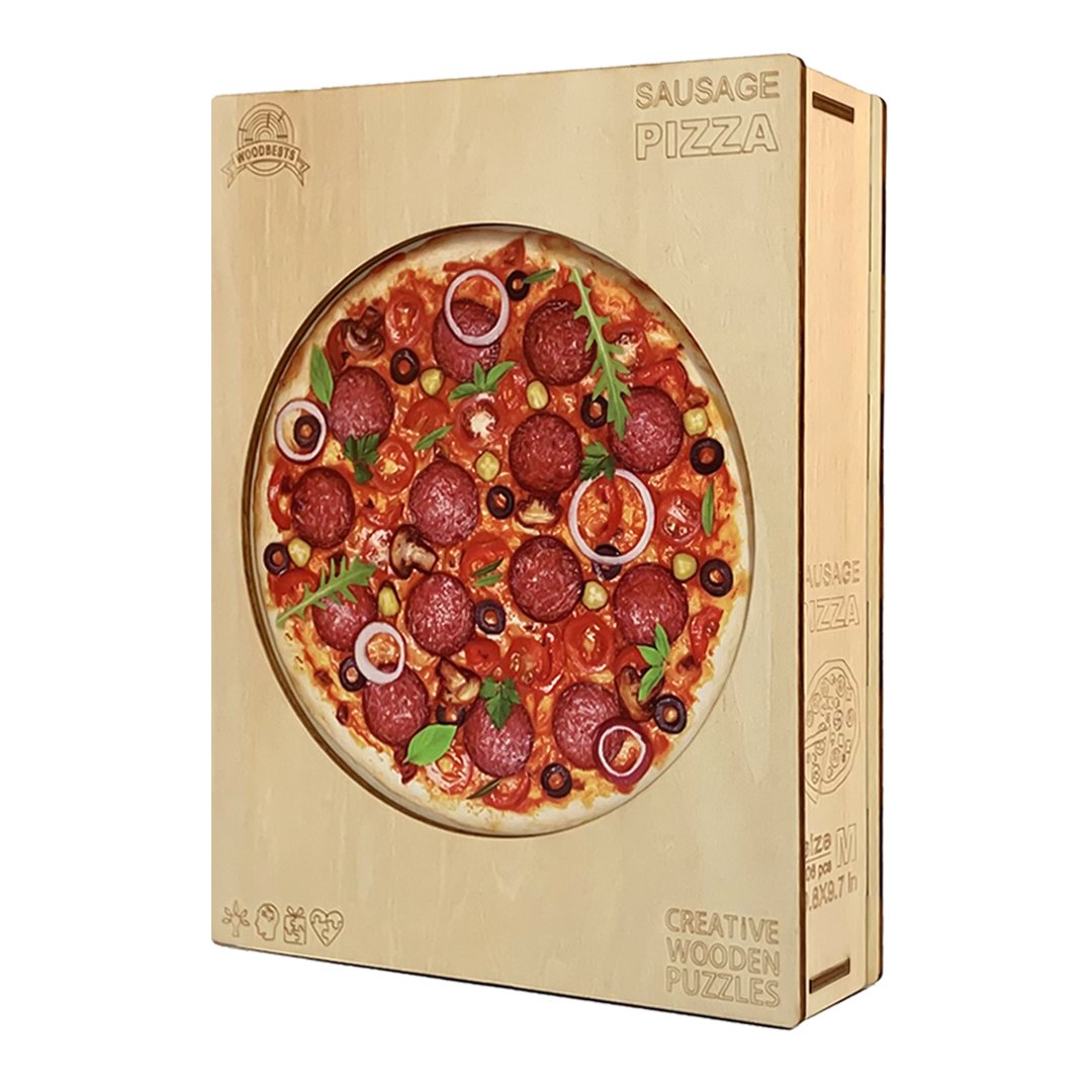 Puzzle Redondo Woodbests Pizza de 206 piezas