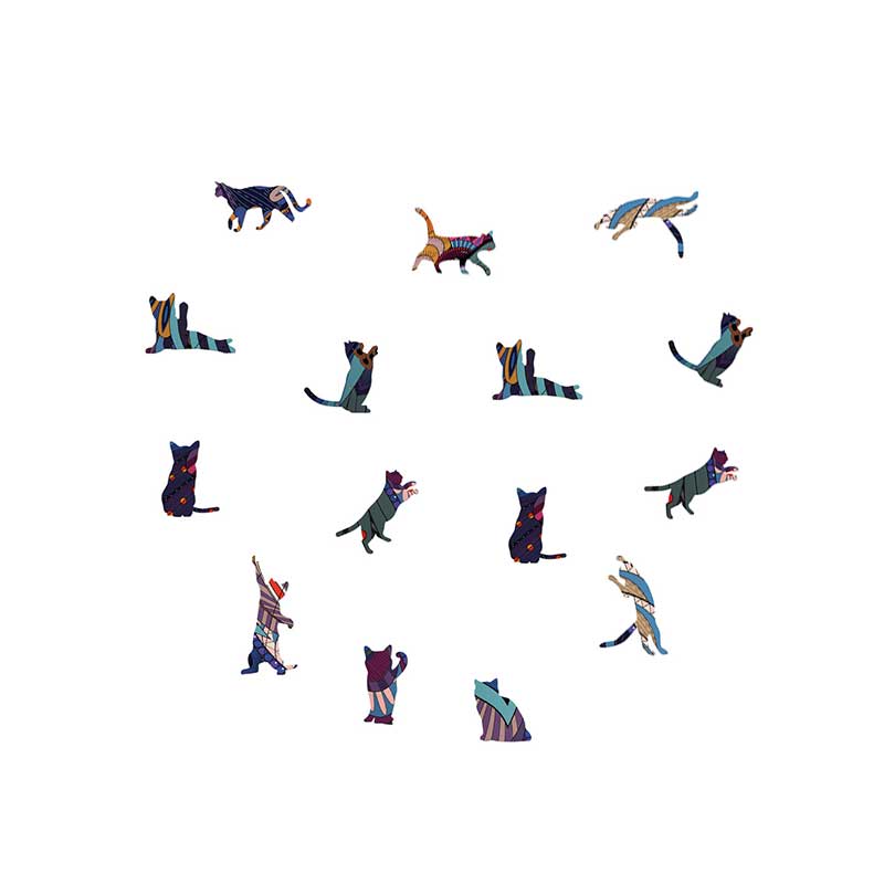 Puzzle de Madera con figuras de animales Gatos